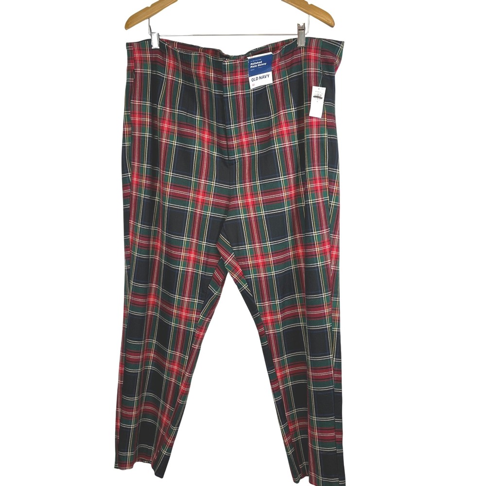 Old Navy Polished Pixie Skinny Pants Women's Size 22 Plaid Extra High Rise NWT